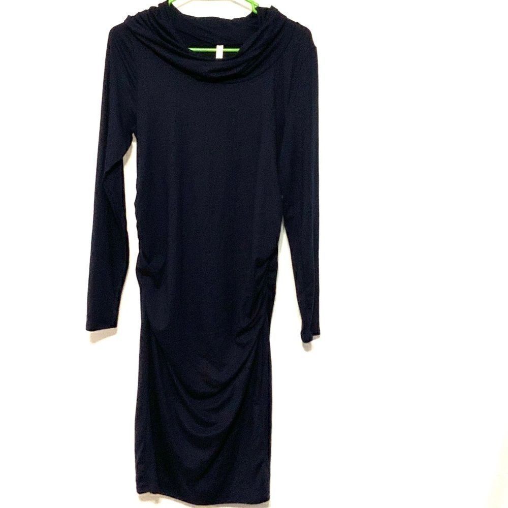 Mother bee maternity long sleeve cowl neck dress